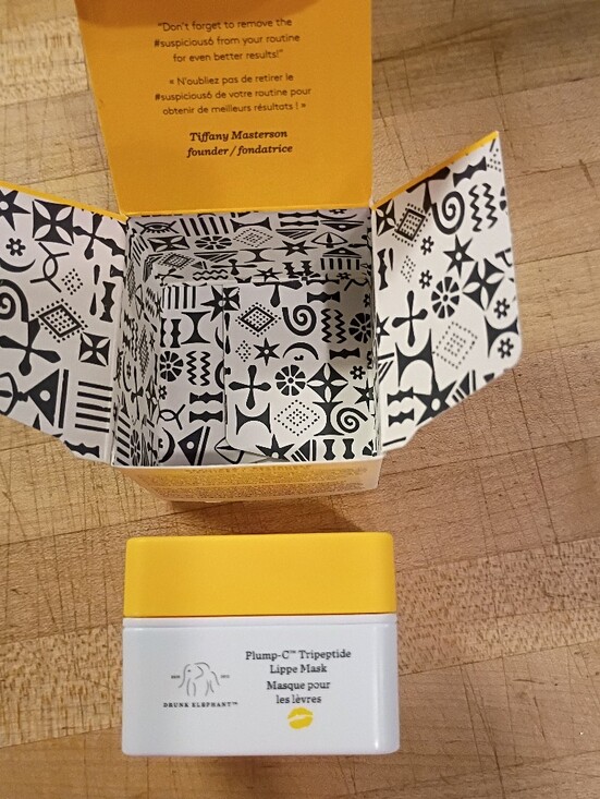 Drunk Elephant Other - Drunk Elephant Lip Mask Yellow and White Skincare Stick with Patterned Inner Box